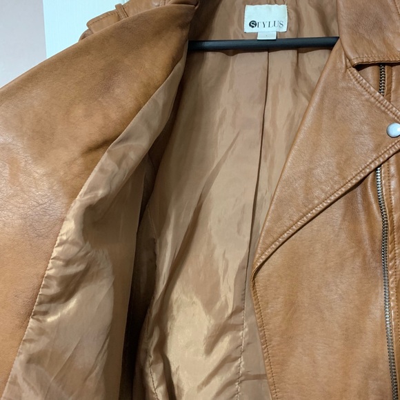 STYLUS Jackets & Coats Camel Leather Jacket Poshmark
